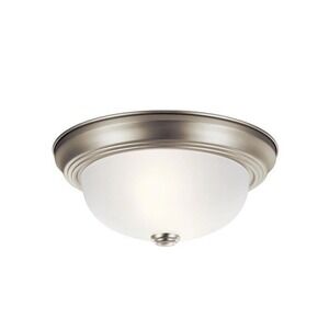 Kichler 11.25" 2-Light Flush Mount Ceiling Light Brushed Nickel Seedy Glass NEW